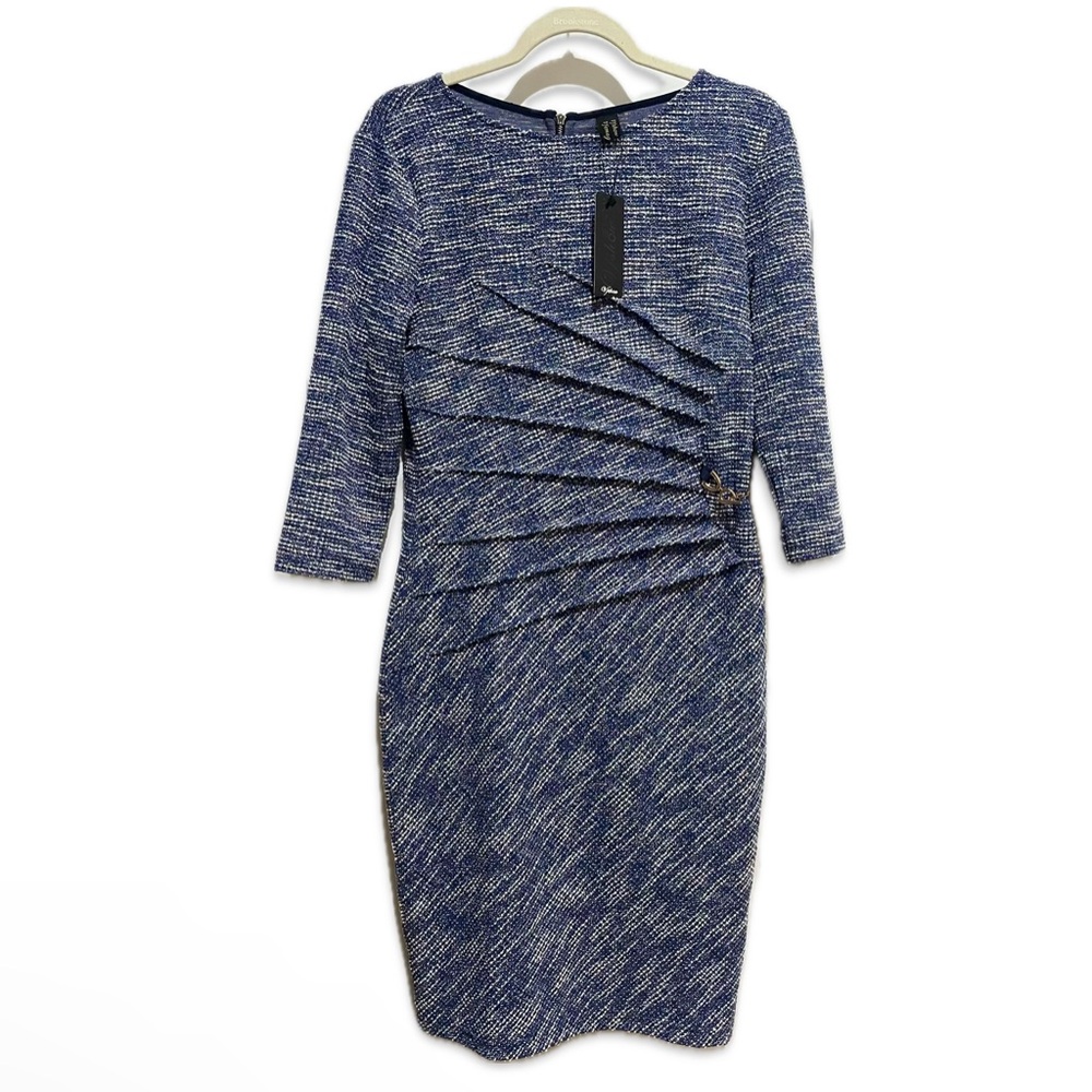 Tweed-Like NWT Zipper Dress Midi (Size L)